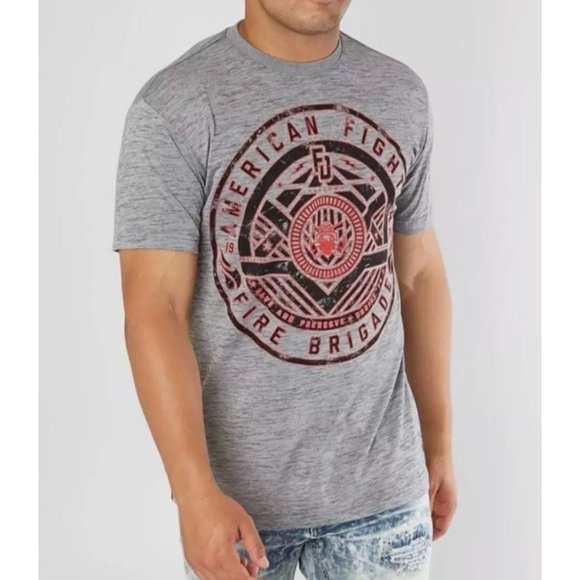 AMERICAN FIGHTER Men's T-Shirt DENNISON TEE Grey A - Picture 1 of 4